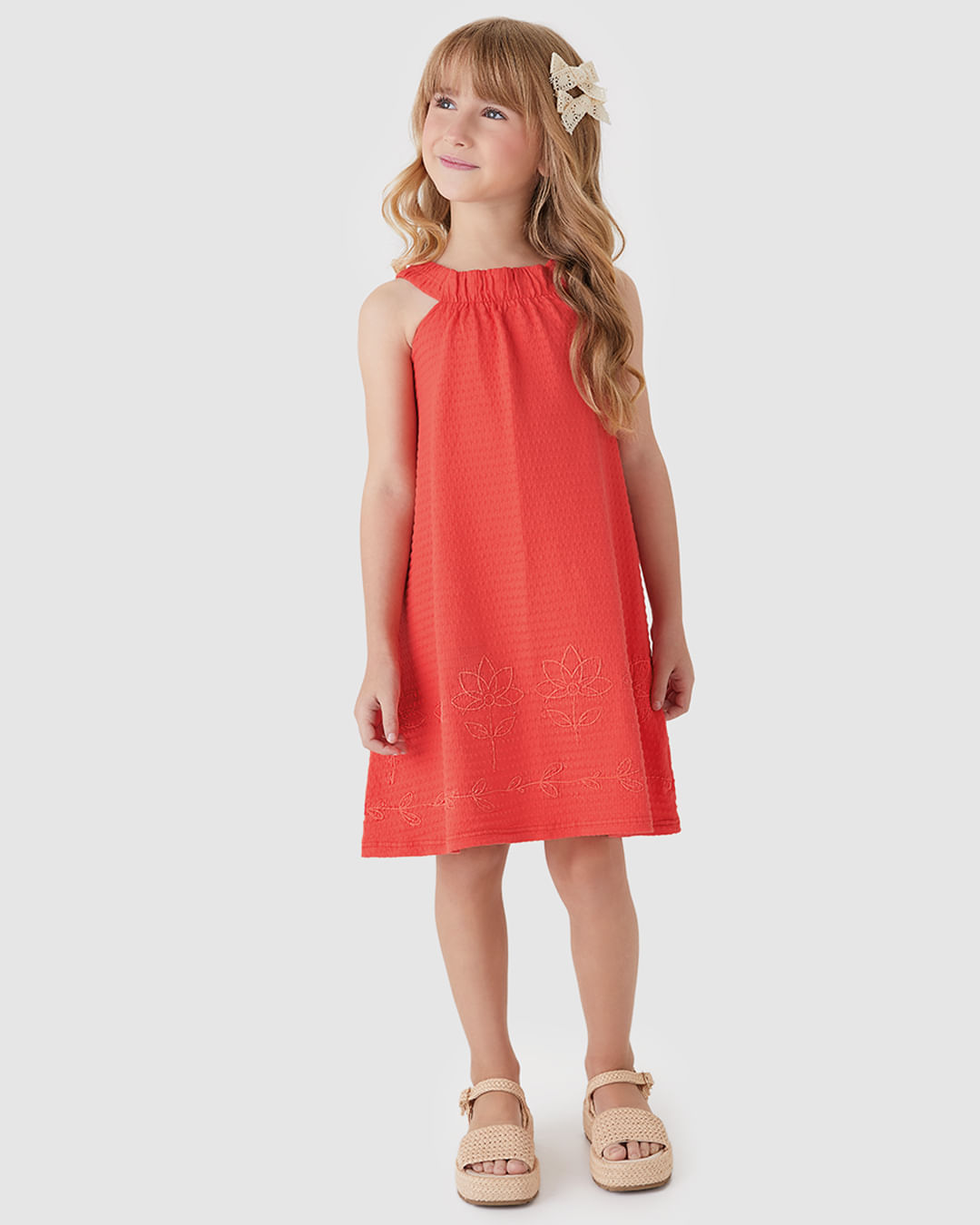 Vestido Menina Barra Estampa Puff Em Malha Texturizada - Carinhoso - Imagem 9