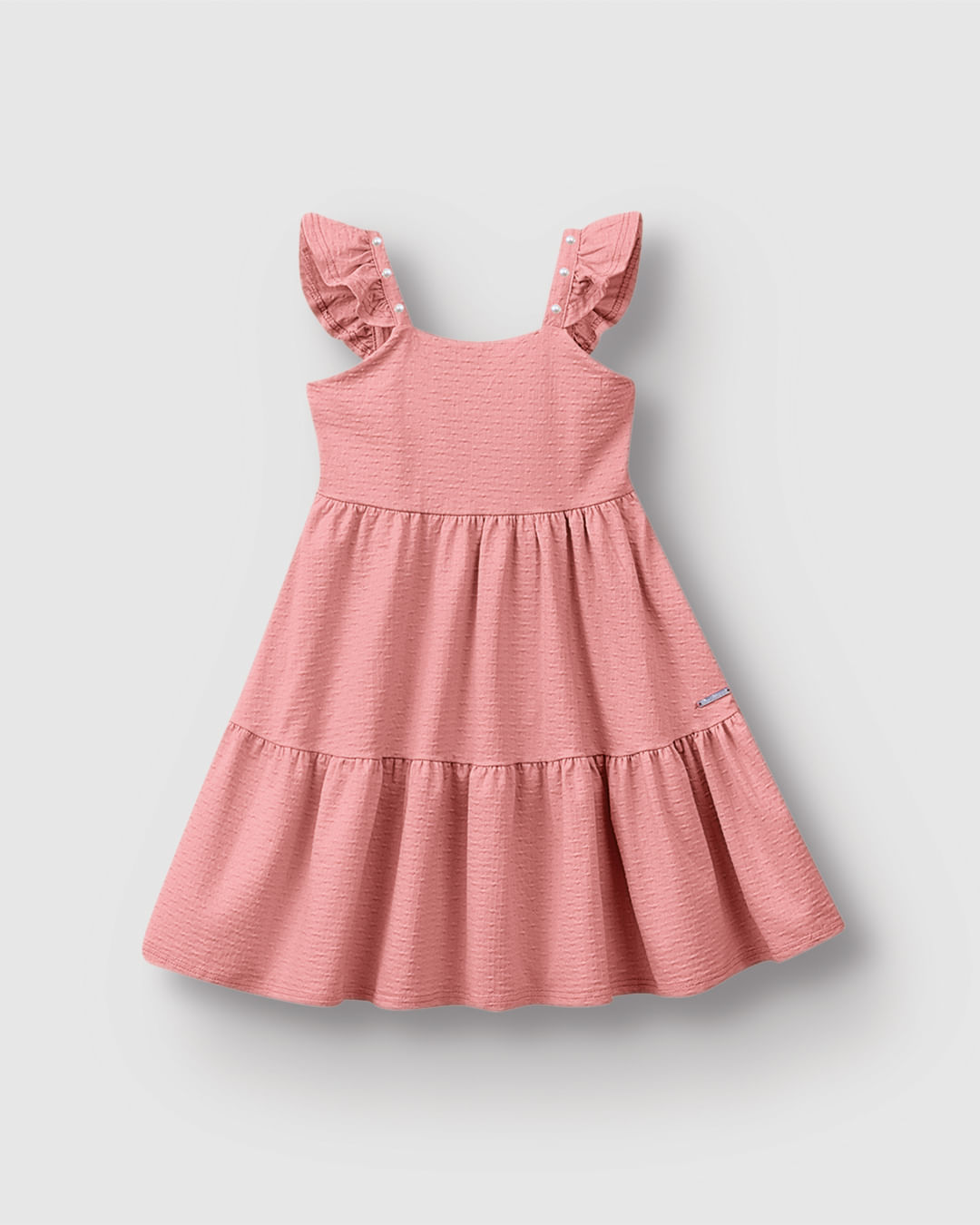 Vestido Menina Alça Babado Com Aplique Pérola Malha Texturizada - Carinhoso - Imagem 9