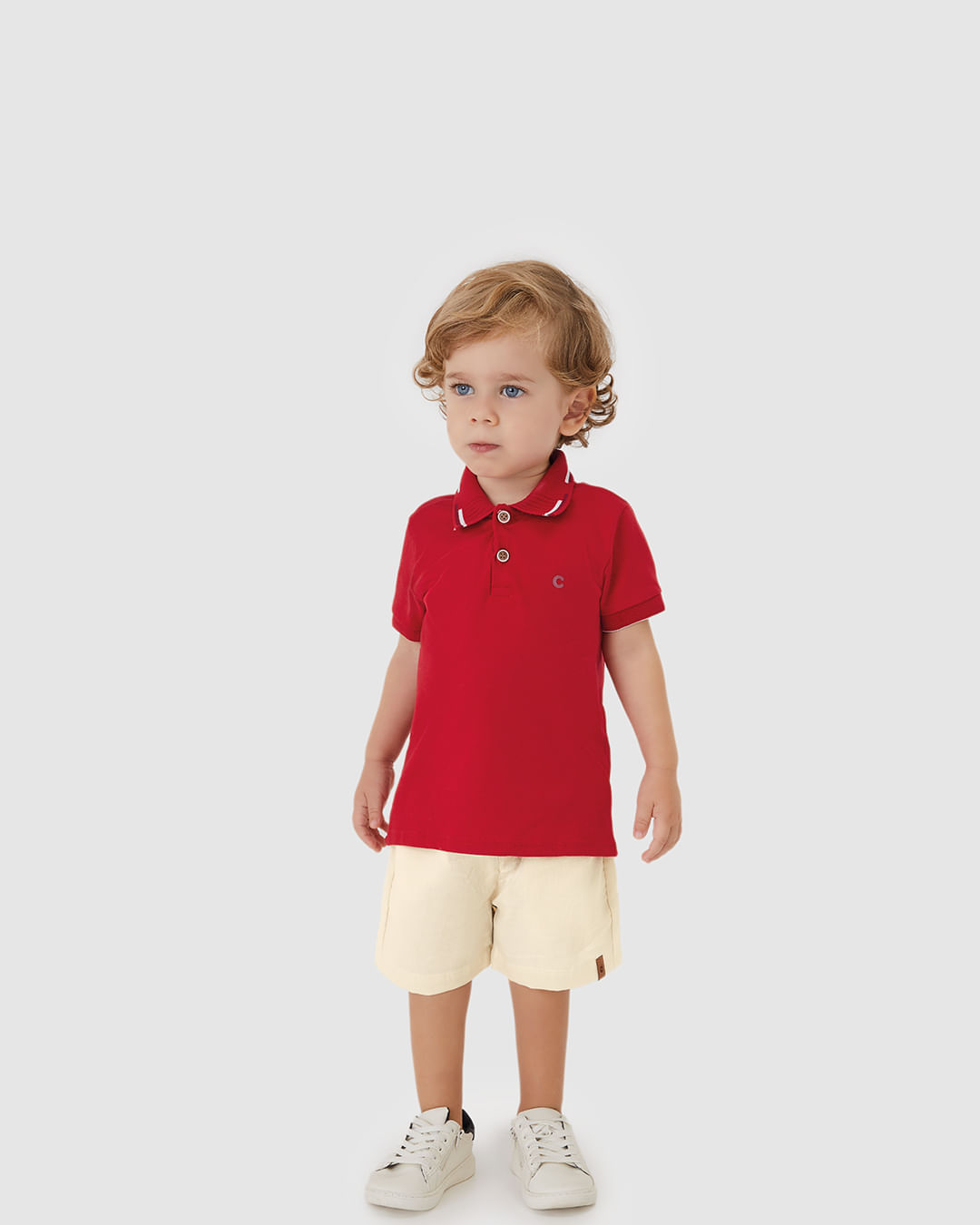 Conjunto Menino Bermuda Cós Elástico Em Algodão Texturizado - Carinhoso