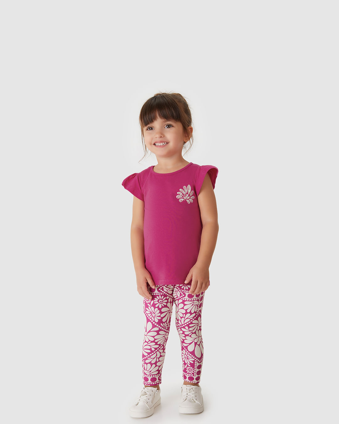 Conjunto Menina Menina Blusa Bordado Lantejoula Em Algodão - Carinhoso - Imagem 9