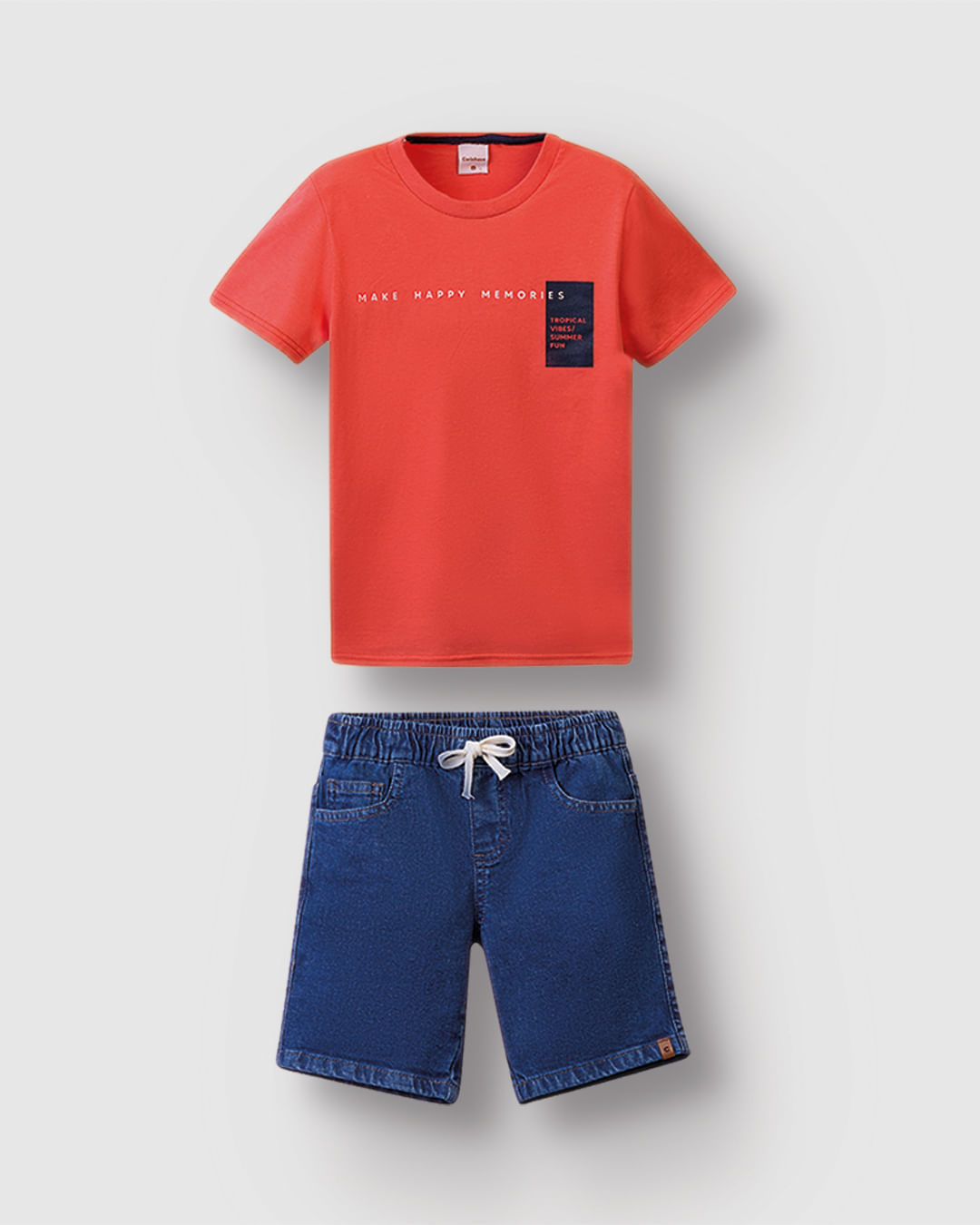 Conjunto Menino Camiseta Estampa Efeito HD E Bermuda Em Jeans - Carinhoso - Imagem 13