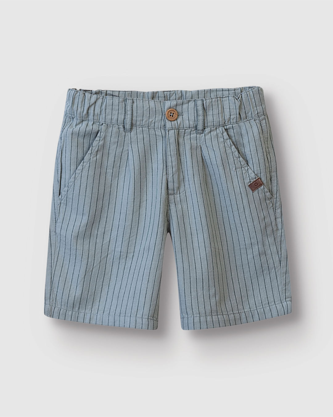 Bermuda Menino Listrada Cós Ajustável Em Tecido Flamê Leve - Carinhoso - Imagem 5