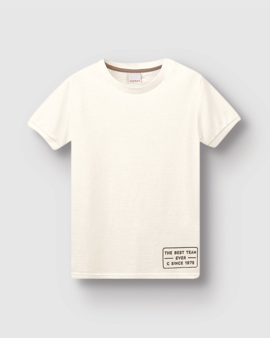 Camiseta Menino The Best Team Ever Em Malha Texturizada Listrada - Carinhoso - Imagem 5