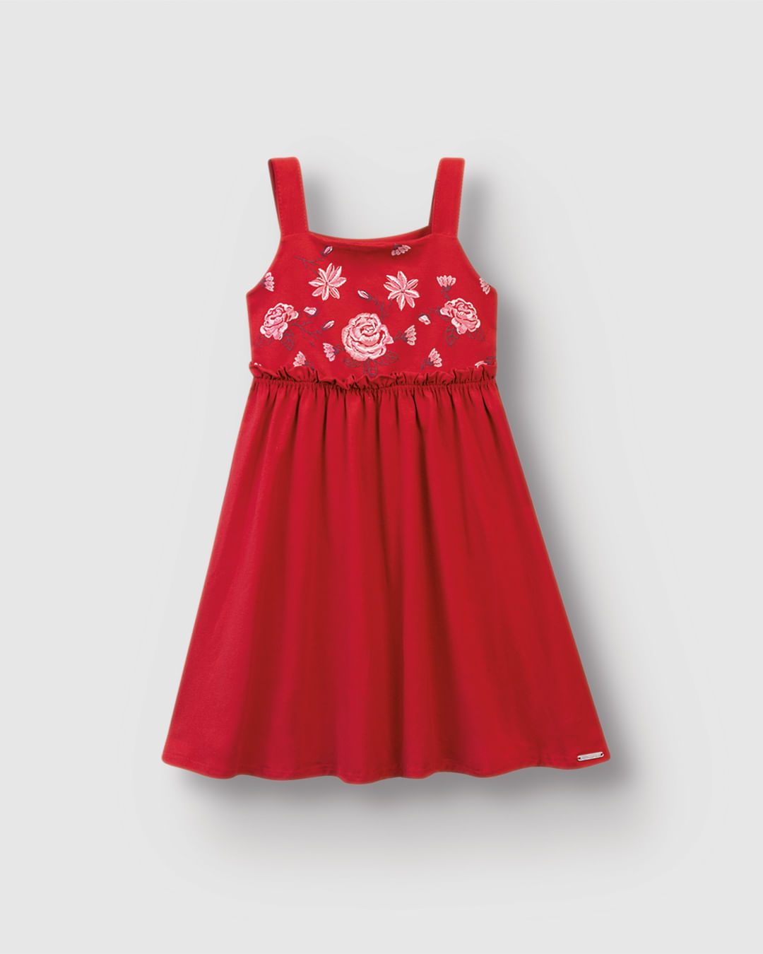 Vestido Menina Busto Estampa Rosas Em Algodão - Carinhoso - Imagem 7