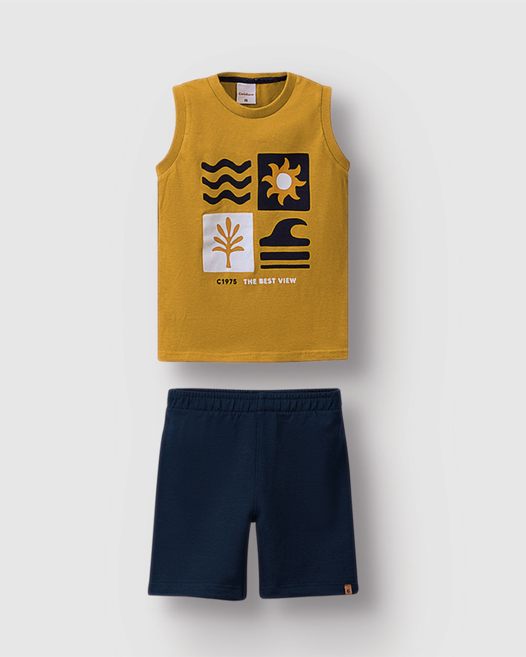 Conjunto Menino Regata The Best View E Bermuda Em Algodão - Carinhoso - Imagem 5