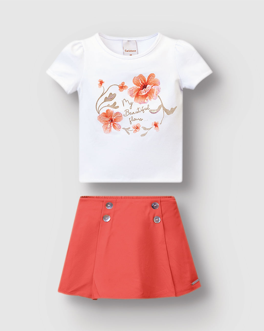 Conjunto Menina Blusa Estampa + Bordado Lantejoula Em Algodão - Carinhoso - Imagem 11