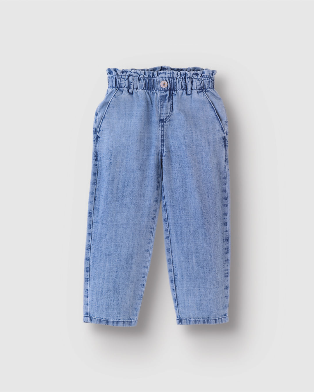 Calça Menina Clochard Cintura Alta Em Jeans Stretch - Carinhoso - Imagem 4