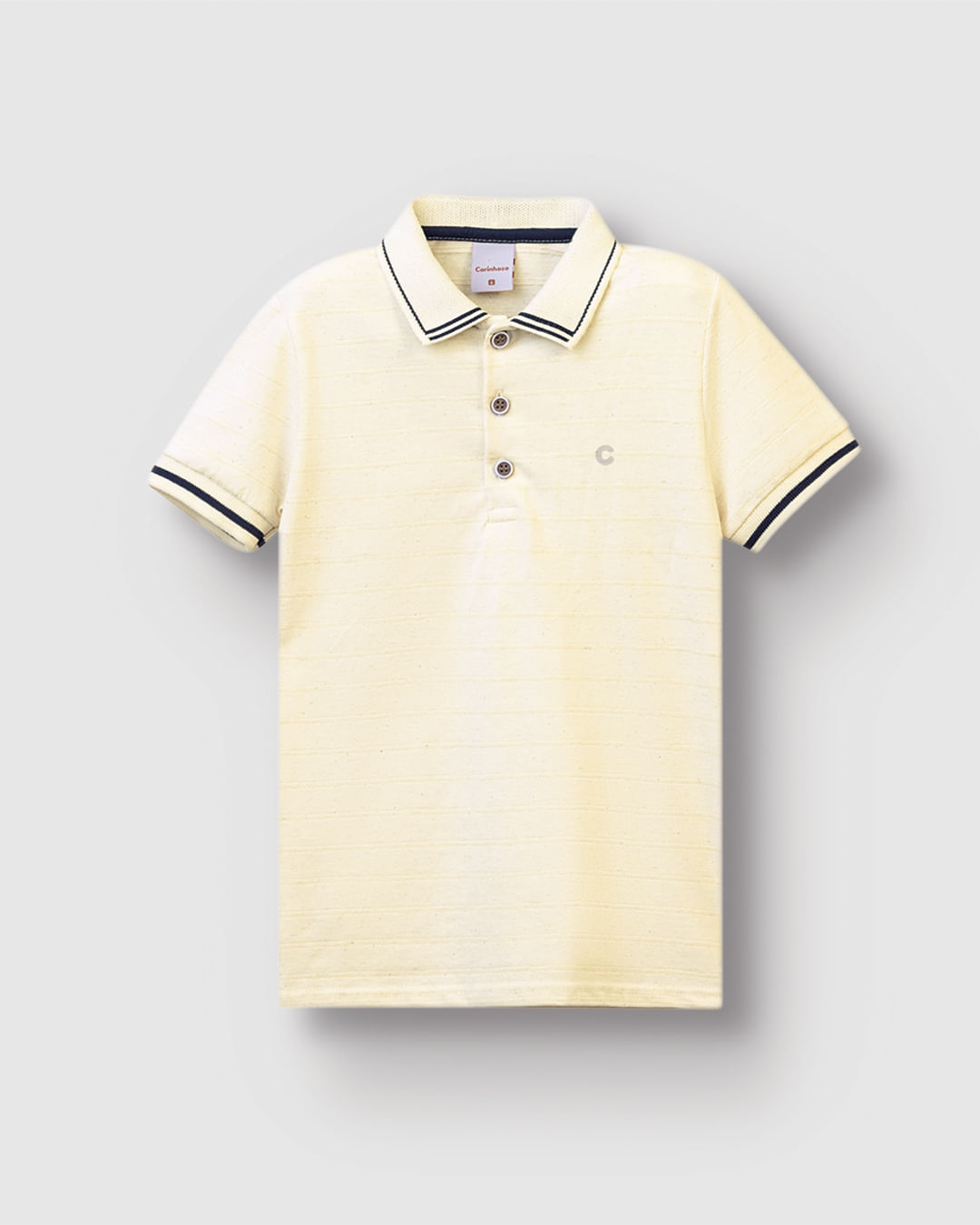 Camisa Polo Menino Básica Em Malha Linho Texturizada - Carinhoso - Imagem 2