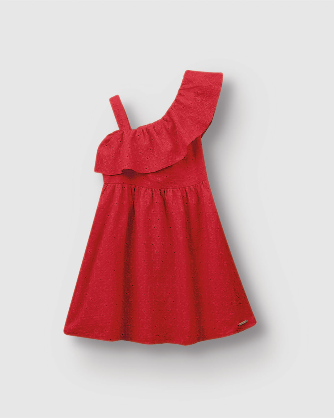 Vestido Menina Acinturado Alça E Babado Em Tecido Bordado - Carinhoso - Imagem 12