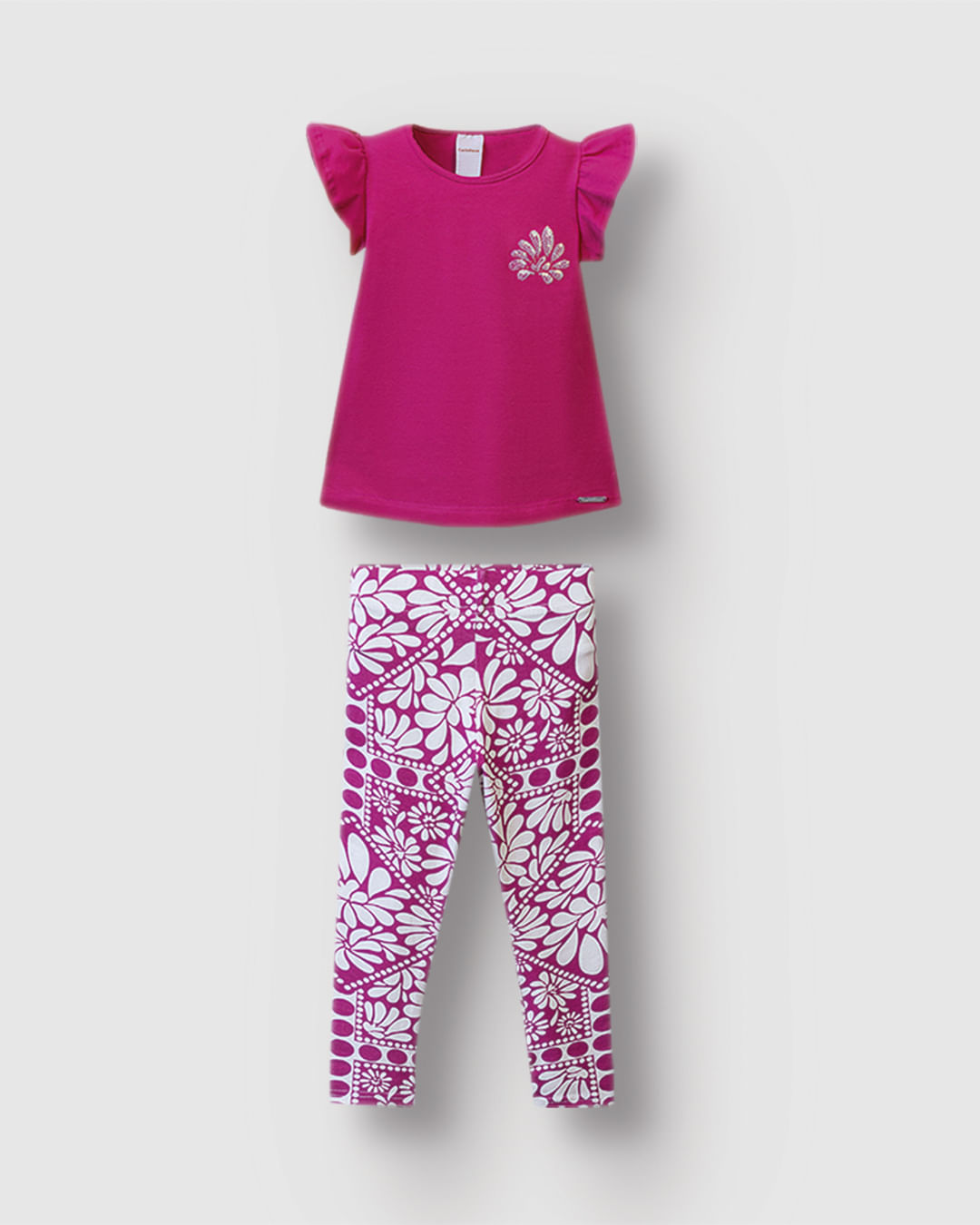 Conjunto Menina Menina Blusa Bordado Lantejoula Em Algodão - Carinhoso - Imagem 6