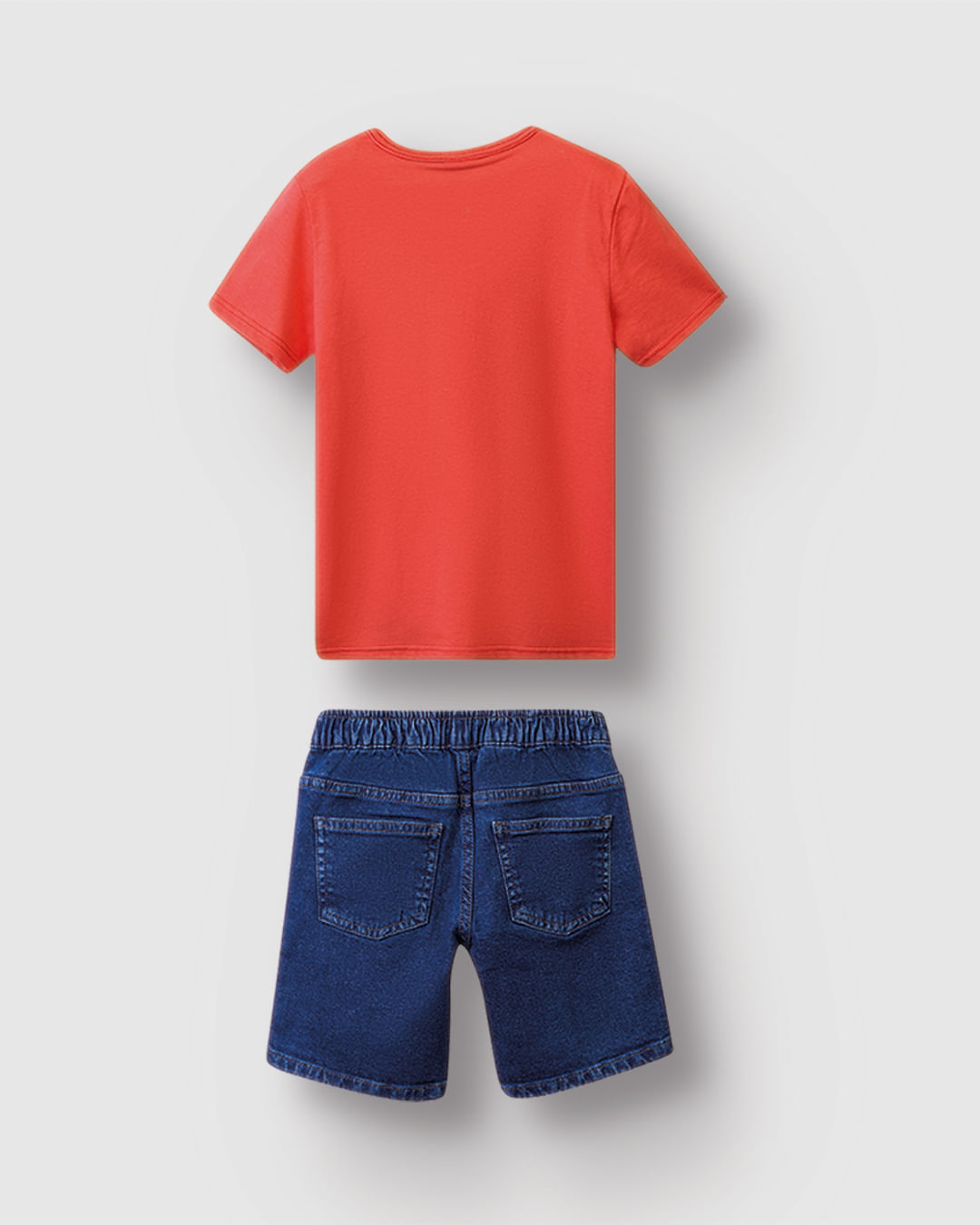 Conjunto Menino Camiseta Estampa Efeito HD E Bermuda Em Jeans - Carinhoso - Imagem 12