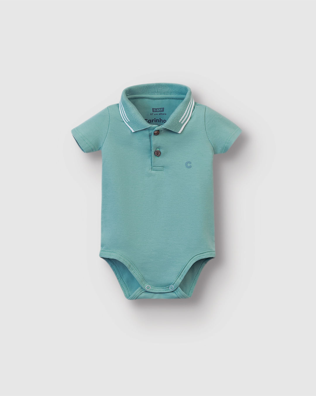 Body Polo Menino Peitilho Frontal Manga Curta Em Algodão - Carinhoso - Imagem 10