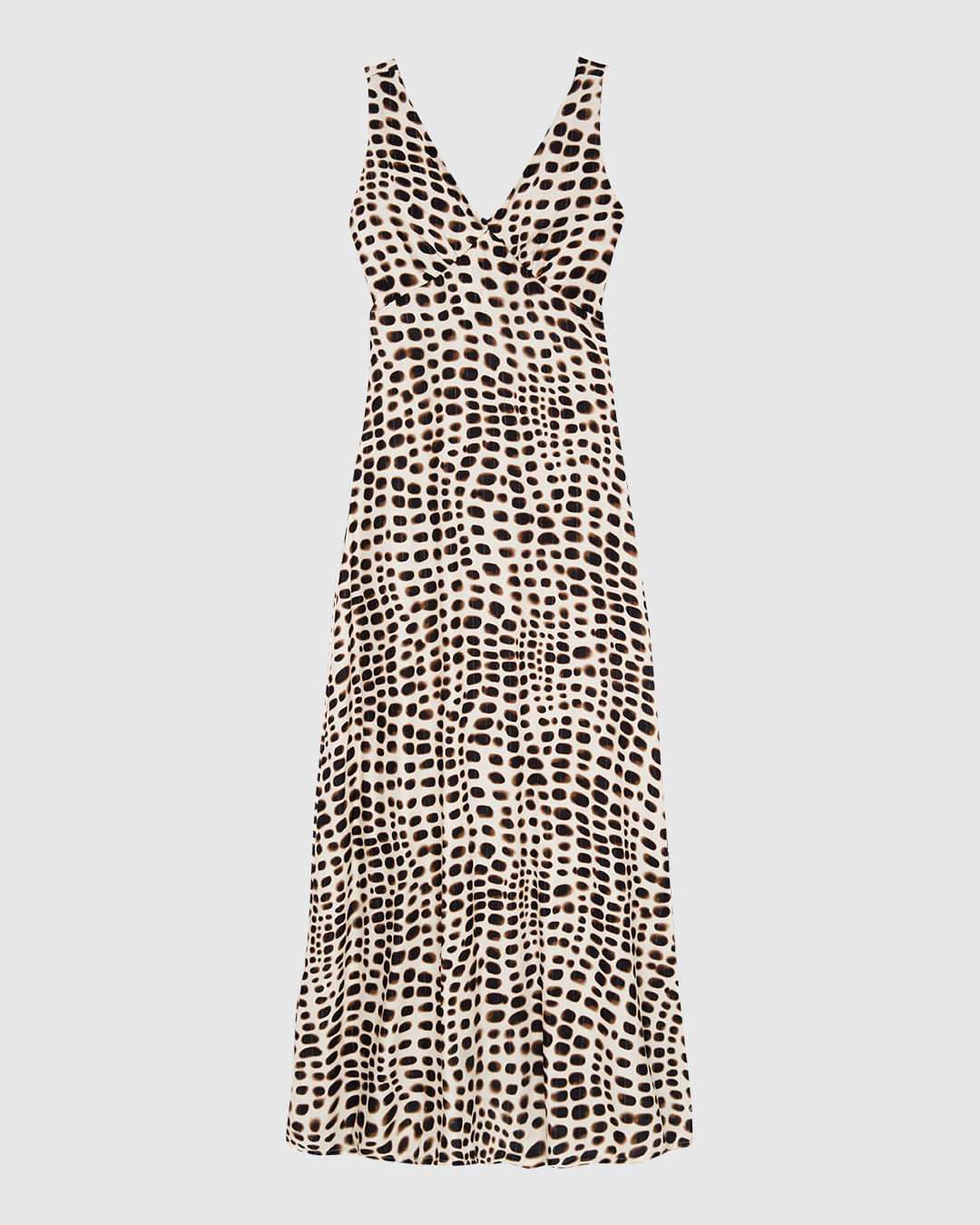 Vestido Longo Feminino Amarração Costas Animal Print Viscose Lurex - ENFIM - Imagem 7
