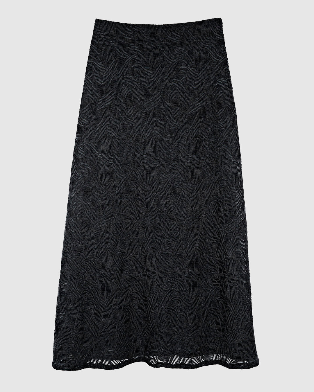 Saia Midi Feminina Evasê em Malha Renda Stretch - ENFIM