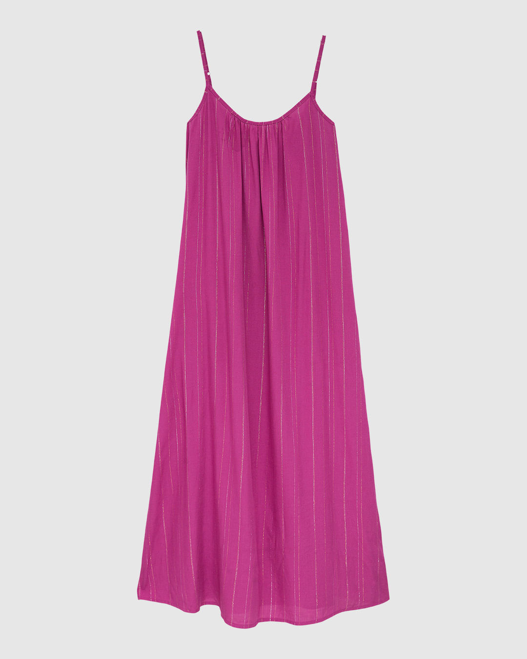 Vestido Longo Feminino Alça Fina Amarração nas Costas Viscose Lurex - ENFIM