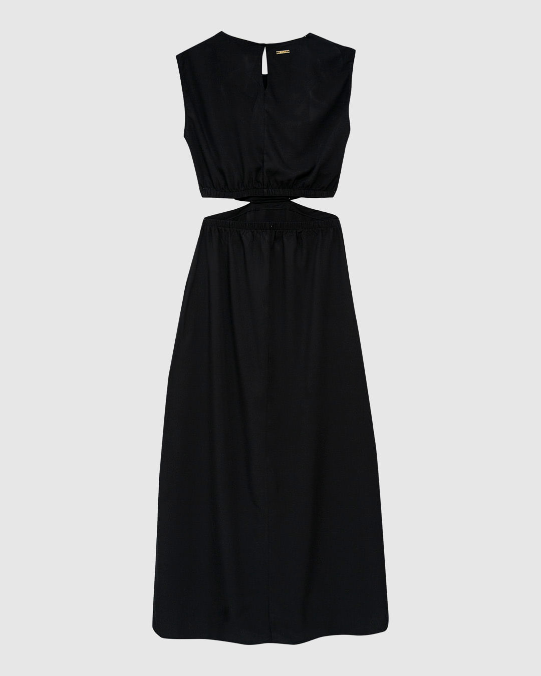 Vestido Midi Feminino Reto Detalhe Vazado E Fenda Em Viscose - ENFIM - Imagem 8