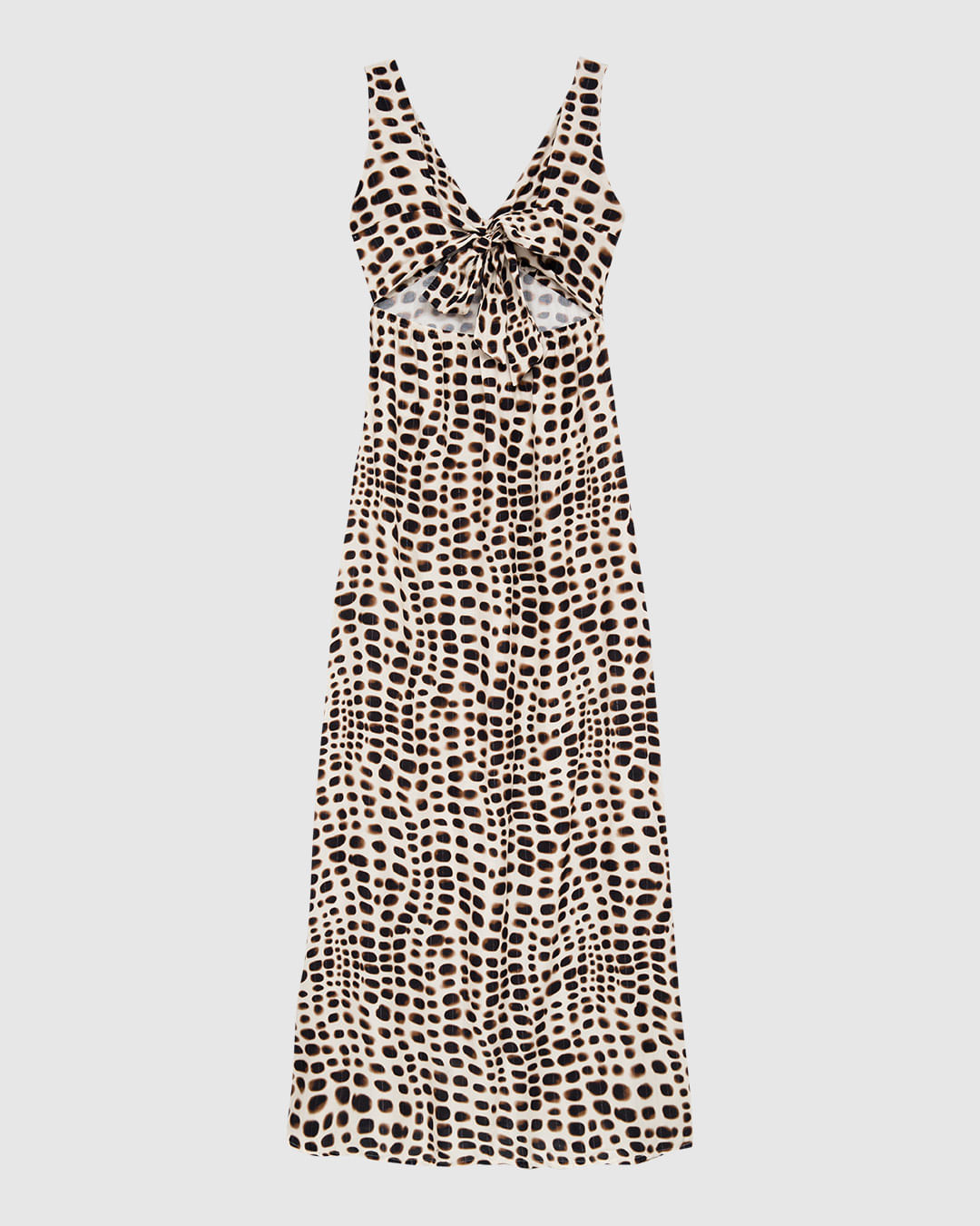 Vestido Longo Feminino Amarração Costas Animal Print Viscose Lurex - ENFIM - Imagem 6