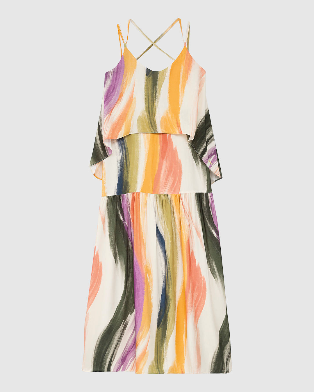 Vestido Longo Feminino Alça Fina Amarração Nas Costas Em Viscose - ENFIM - Imagem 11