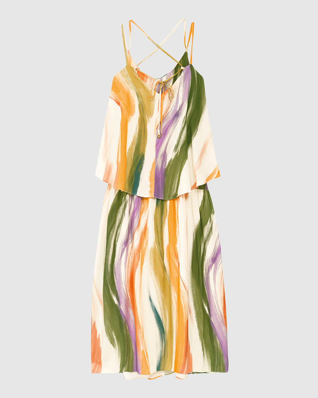 Vestido Longo Feminino Alça Fina Amarração Nas Costas Em Viscose - ENFIM - Imagem 8