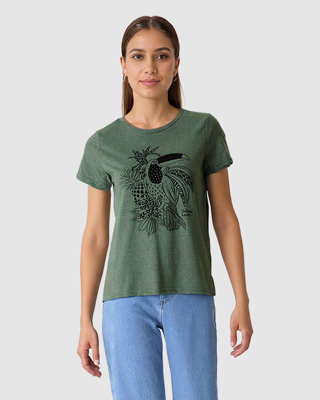 Camiseta Feminina Estampa Frontal Abertura Costas Em Malha Moulinê - Imagem 16