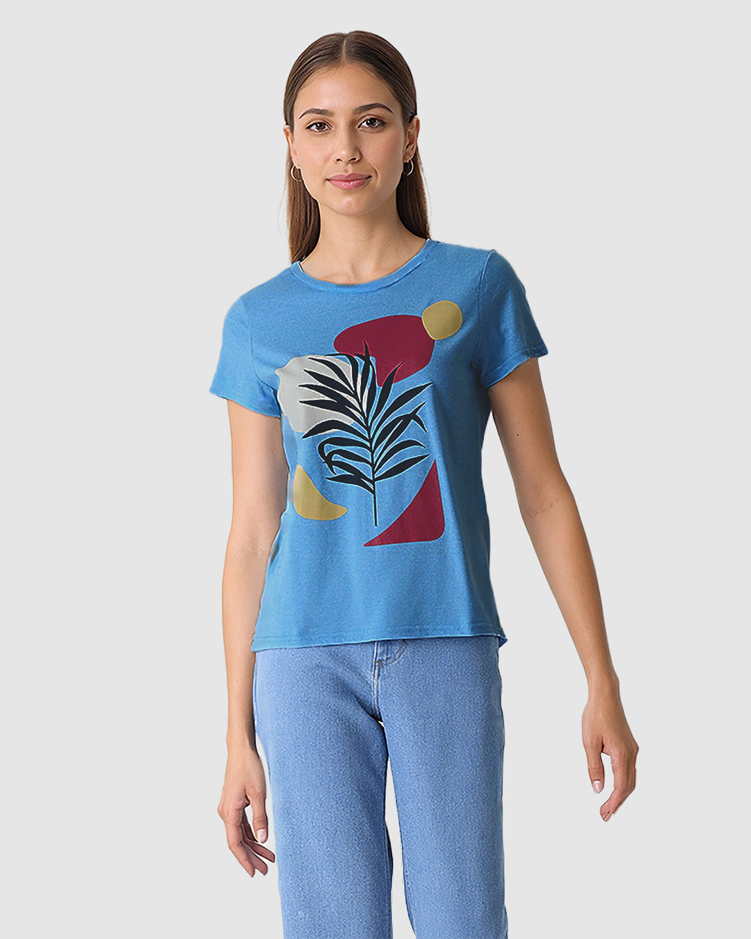 Camiseta Feminina Estampa Frontal Abertura Costas Em Malha Moulinê - Imagem 6