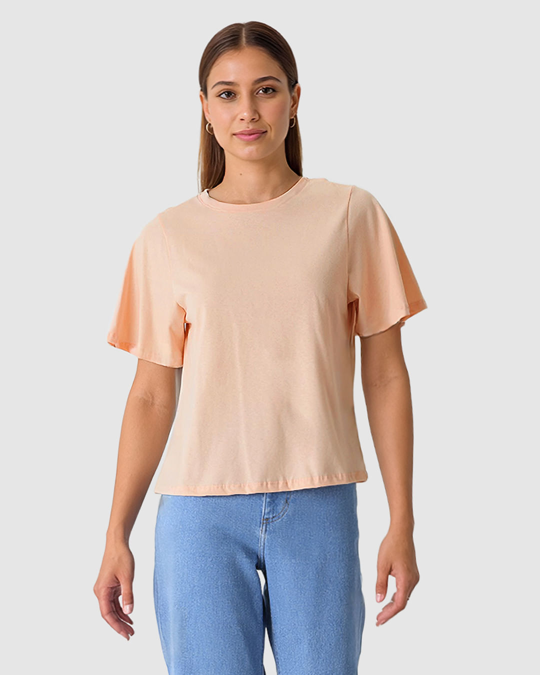 Blusa Feminina Reta Manga Curta Godê Em Algodão - Imagem 6