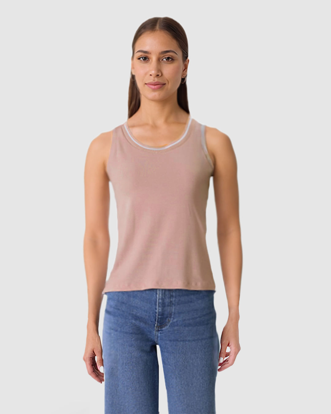 Regata Feminina Decote U Retilínea Em Moletinho De Viscose - Imagem 16