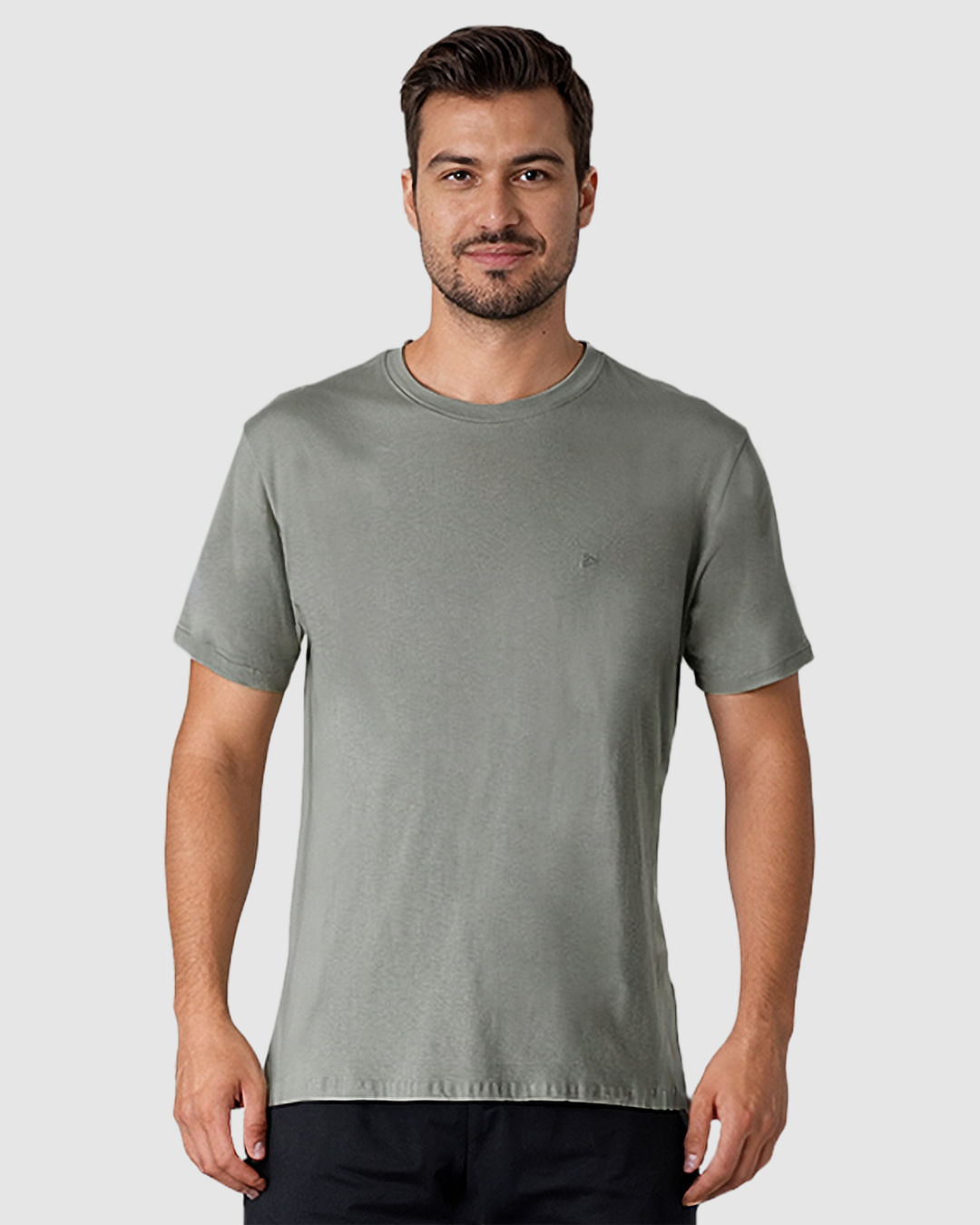 Camiseta Masculina Regular Bordado Peitoral Em Malha Algodão - Imagem 11