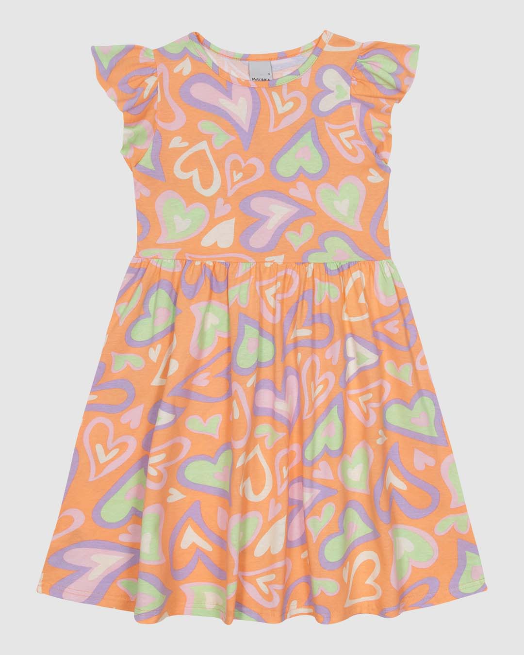 Vestido Infantil Estampado Manga Curta Godê Em Algodão Malwee Kids - Imagem 4