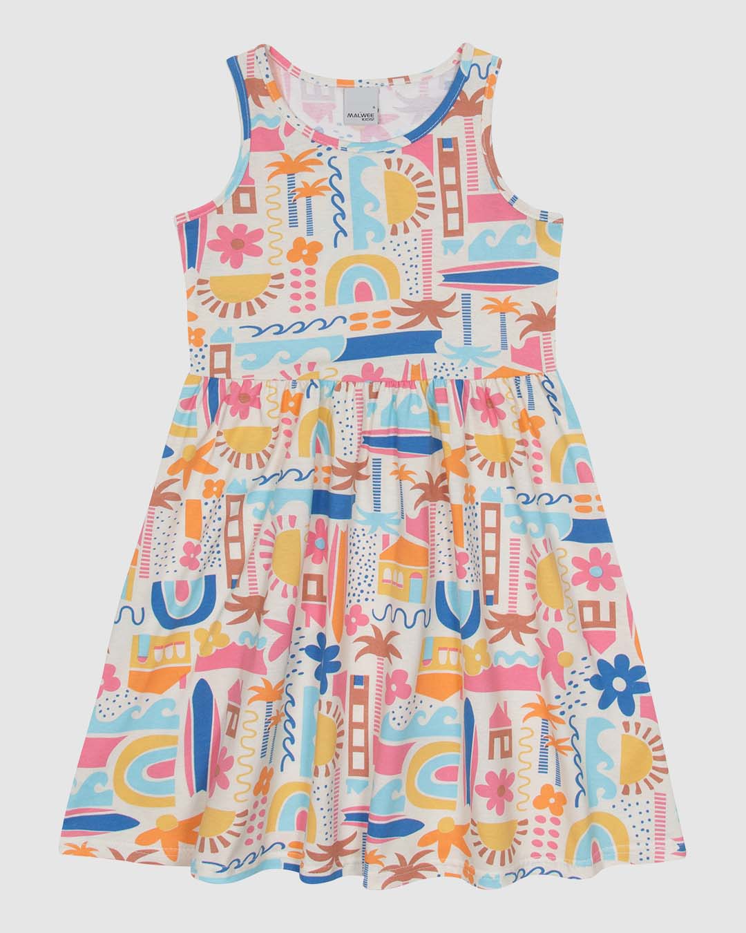 Vestido Infantil Estampado Modelo Regata Em Algodão Malwee Kids - Imagem 5