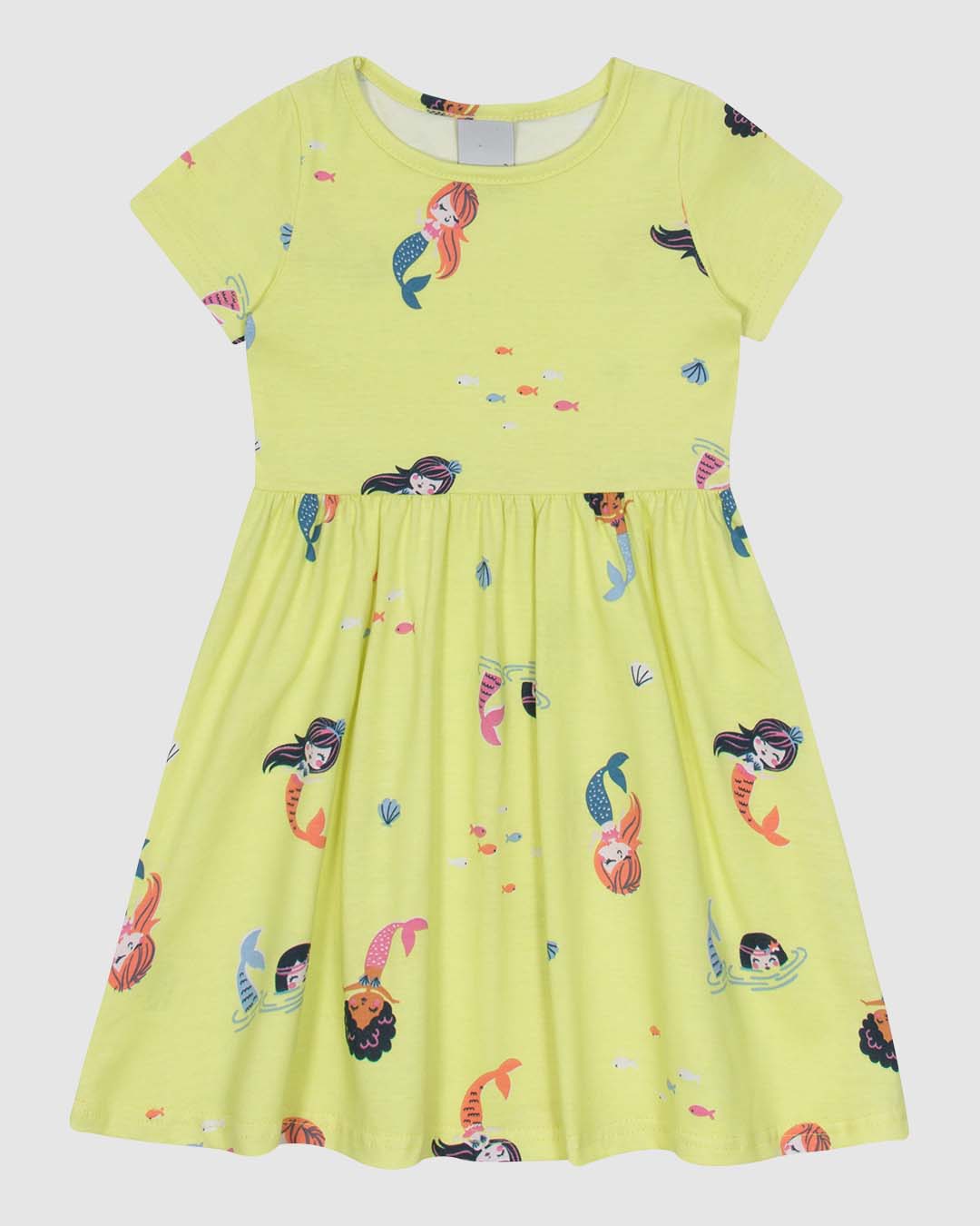 Vestido Infantil Estampa Sereias Em Algodão Malwee Kids - Imagem 3