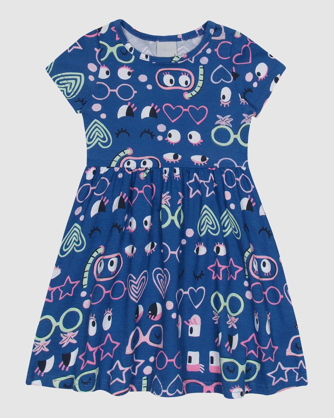 Vestido Infantil Estampa Olhinhos Em Algodão Malwee Kids - Imagem 5