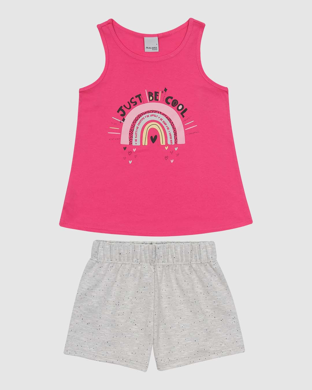 Conjunto Curto Infantil Menina Regata Estampa Frontal Em Algodão Malwee Kids - Imagem 6