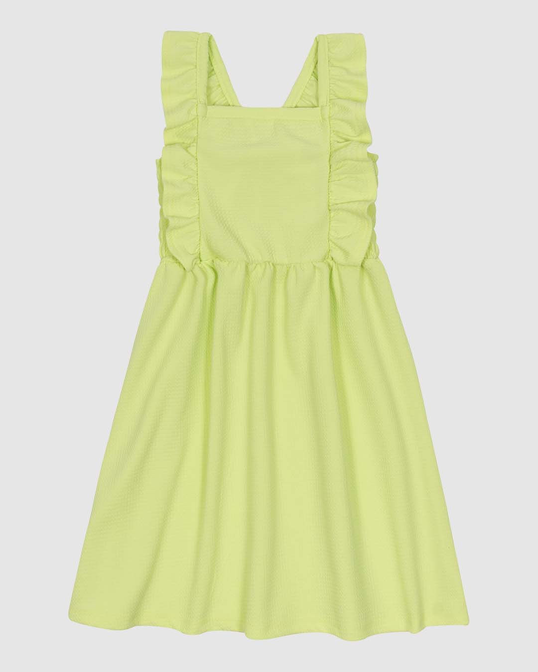 Vestido Infantil Alça Detalhe Babados Em Tecido Texturizado Malwee Kids