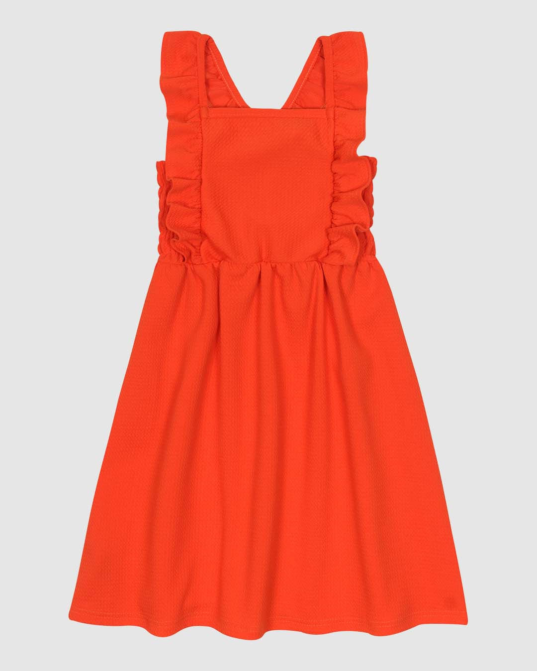 Vestido Infantil Alça Detalhe Babados Em Tecido Texturizado Malwee Kids - Imagem 4