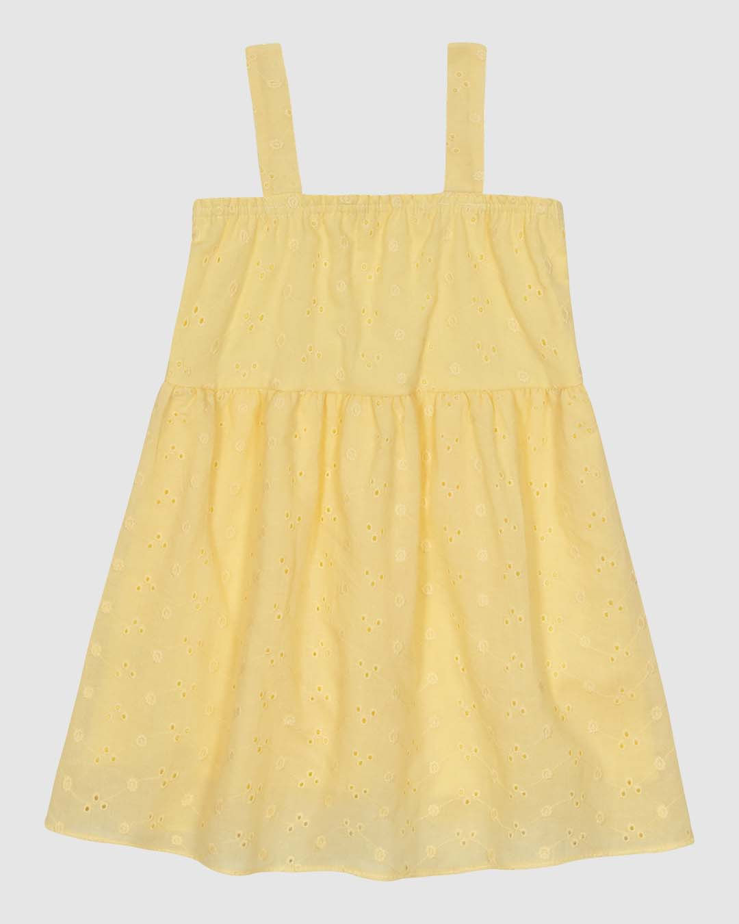 Vestido Infantil Decote Reto Alça Média Em Laise Algodão Malwee Kids
