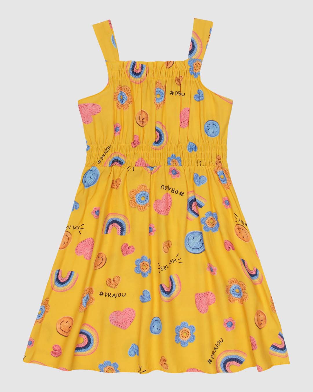 Vestido Infantil Decote Reto Detalhe Lastex Em Viscose Malwee Kids - Imagem 4