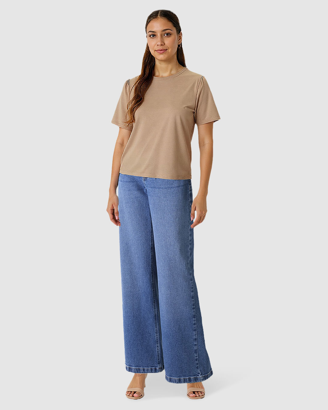 Blusa Básica Feminina Decote Redondo Manga Curta Em Malha Algodão Pima - Imagem 20