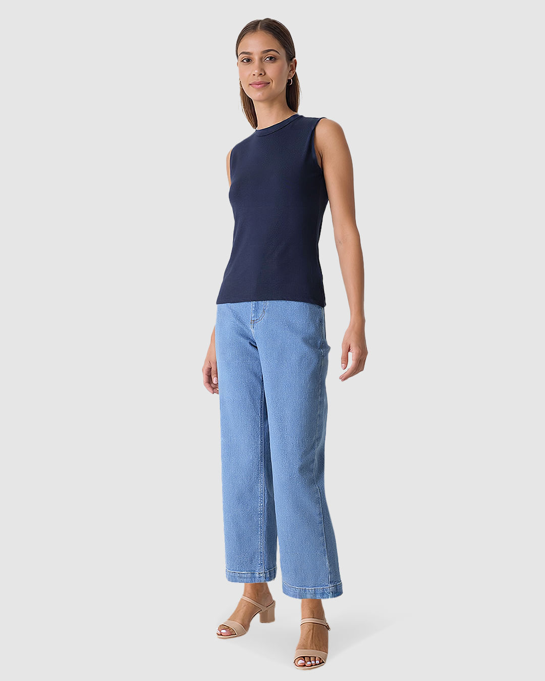 Regata Justa Feminina Gola Alta Em Malha Viscose - Imagem 17