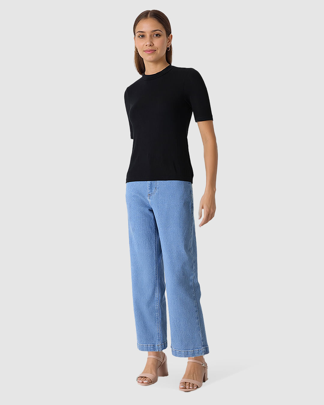 Blusa Justa Feminina Gola Redonda Em Malha Viscose - Imagem 22