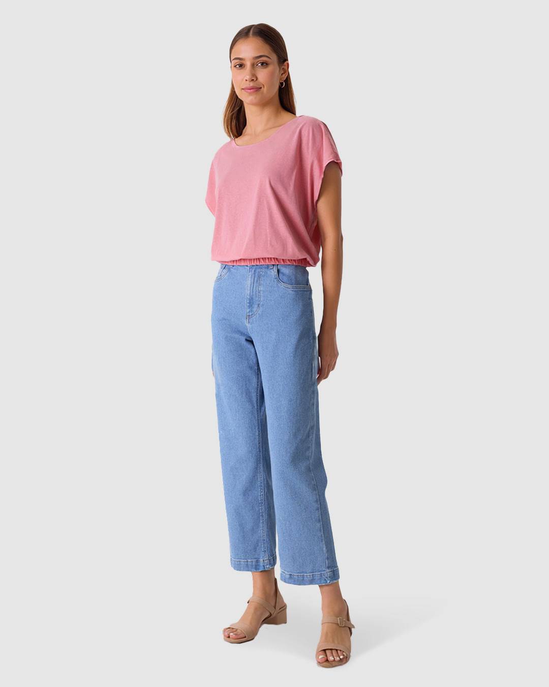 Blusa Ampla Feminina Barra Acabamento Elástico Em Malha Botonê - Imagem 22