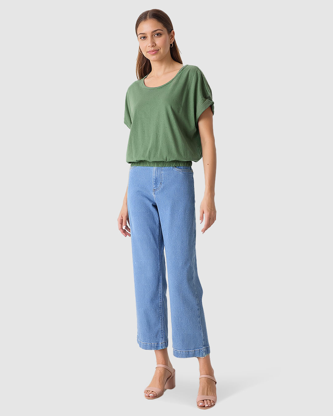 Blusa Ampla Feminina Barra Acabamento Elástico Em Malha Botonê - Imagem 22