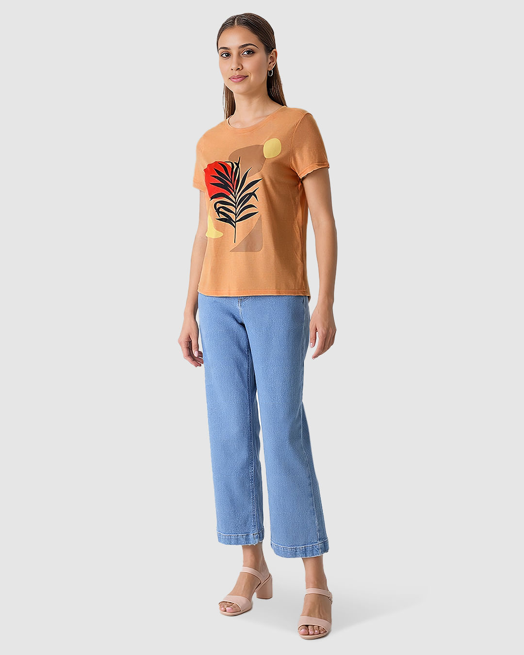 Camiseta Feminina Estampa Frontal Abertura Costas Em Malha Moulinê - Imagem 27