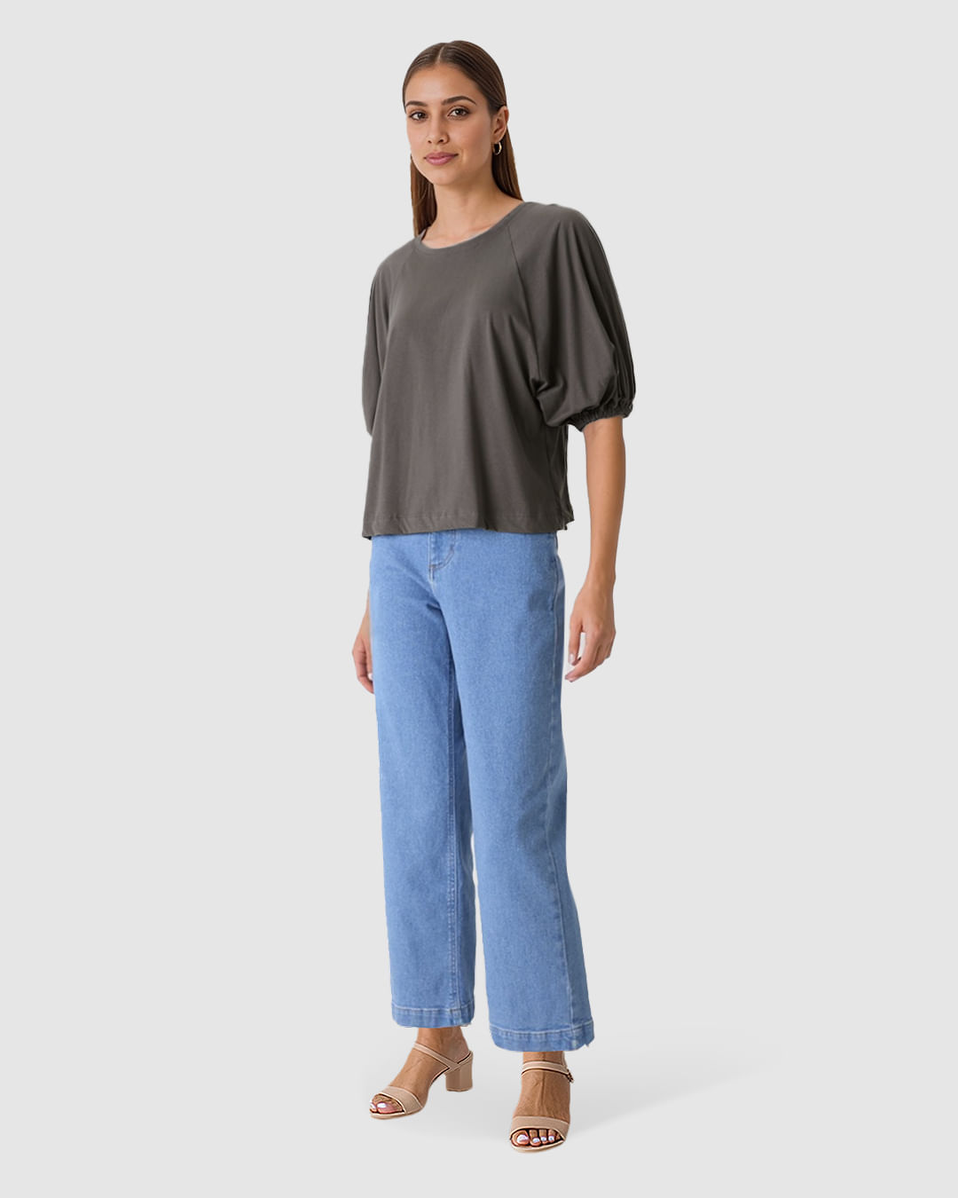 Blusa Ampla Feminina Manga Bufante Com Elástico Em Algodão - Imagem 22