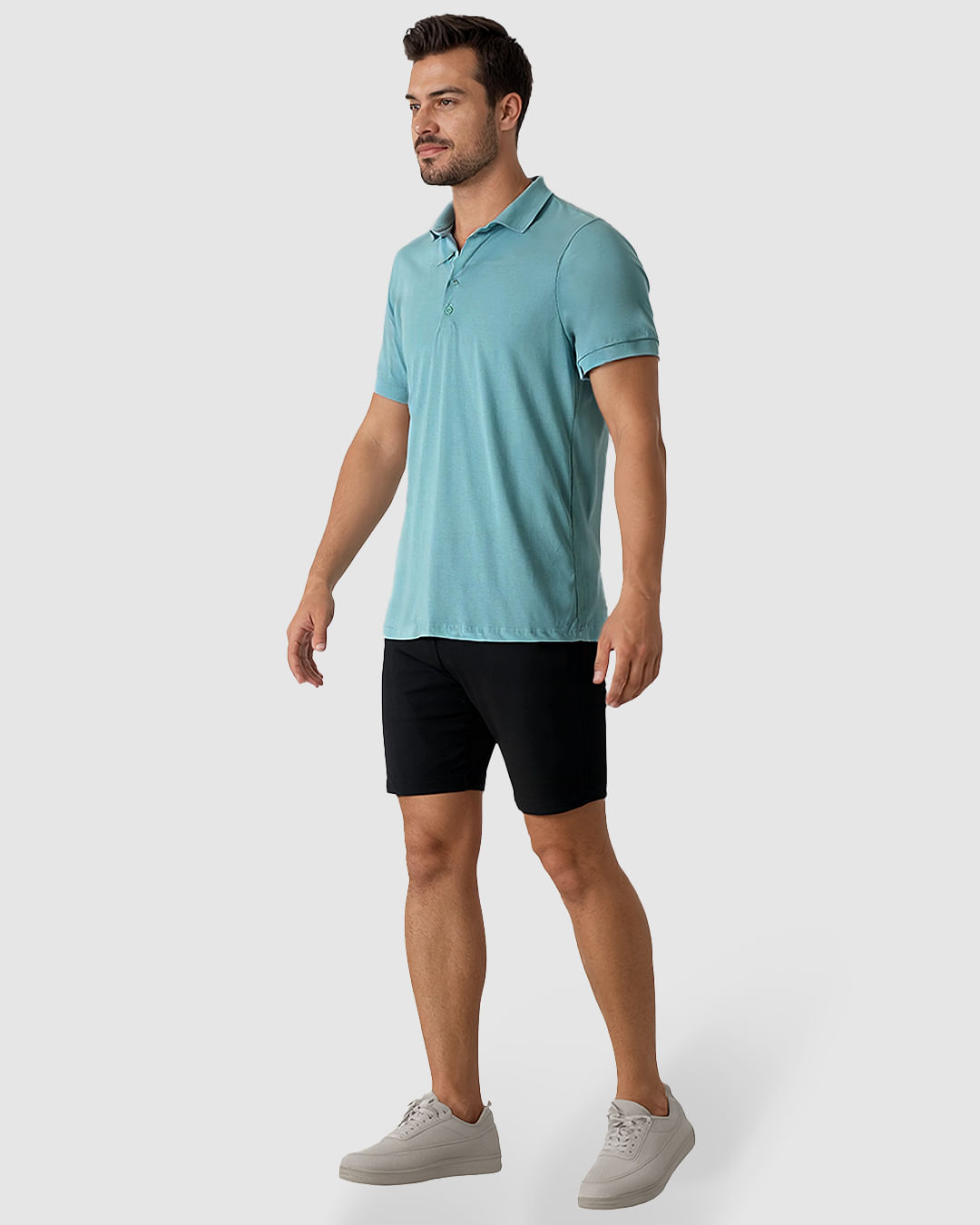 Camisa Polo Masculina Regular Peitilho Frontal Em Malha Algodão Pima - Imagem 7