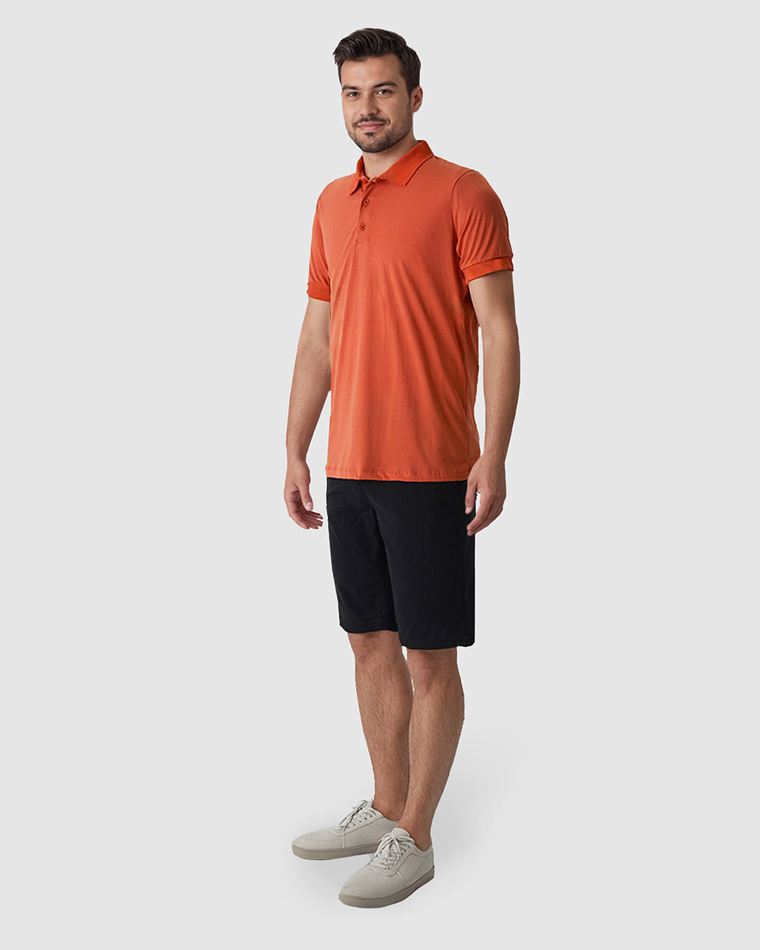 Camisa Polo Masculina Regular Peitilho Frontal Em Malha Algodão Pima - Imagem 17