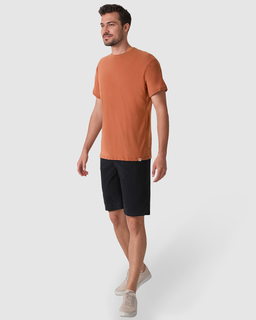 Camiseta Masculina Regular Gola Redonda Manga Curta Em Algodão - Imagem 2