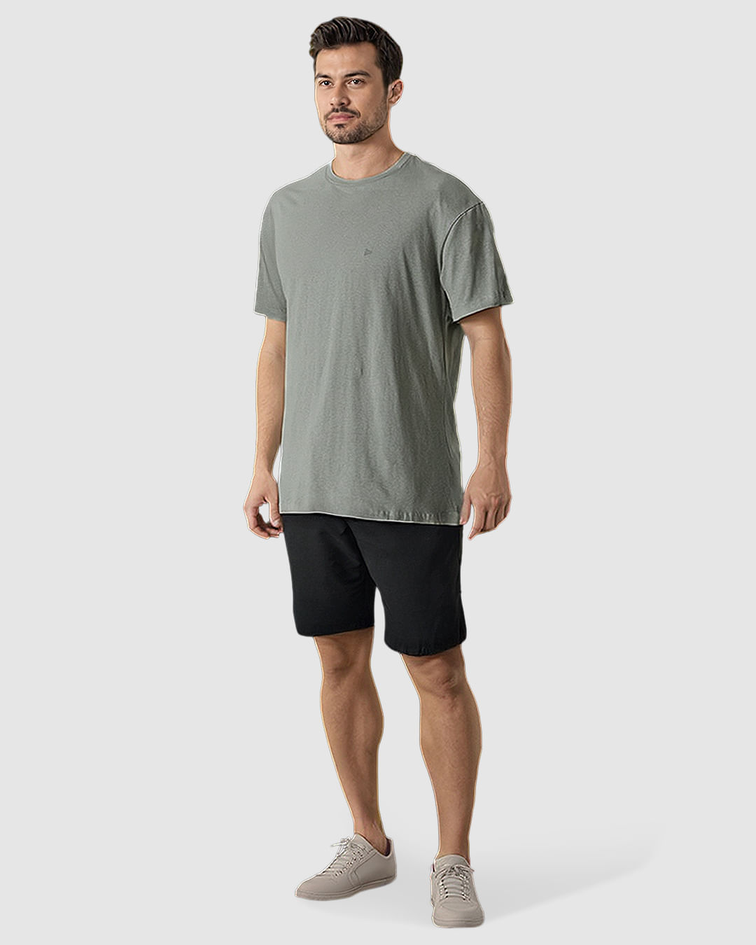 Camiseta Masculina Regular Bordado Peitoral Em Malha Algodão - Imagem 7