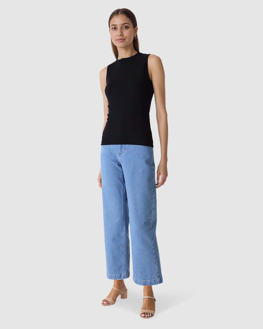 Regata Justa Feminina Gola Alta Em Malha Viscose - Imagem 18
