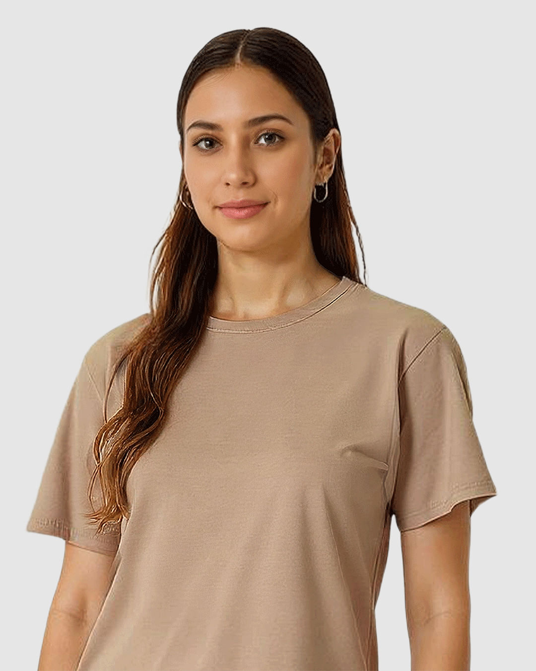 Blusa Básica Feminina Decote Redondo Manga Curta Em Malha Algodão Pima - Imagem 15